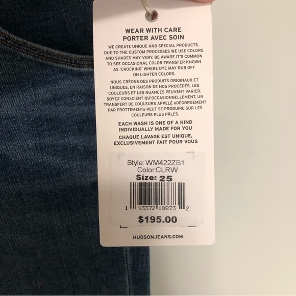 Hudson Collin Mid Rise Skinny Jeans Blue New 25 - Picture 3 of 8